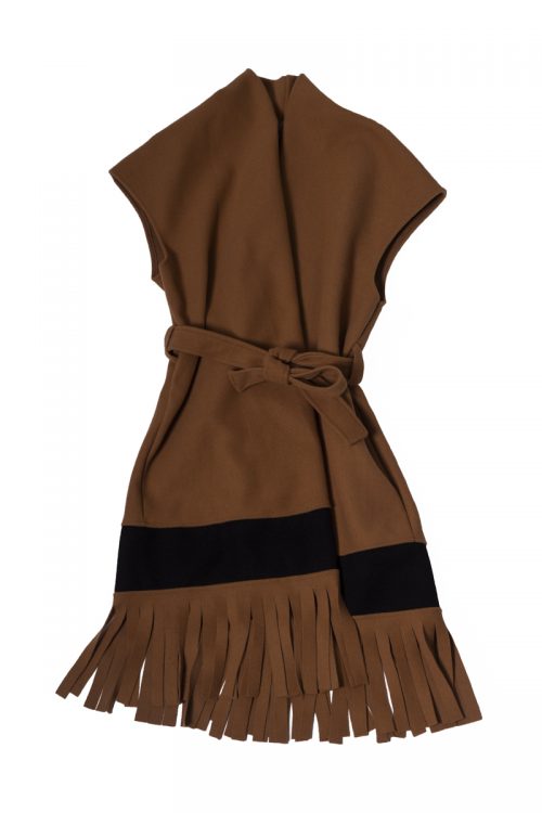 Wild West Beige Coat Without Sleeves