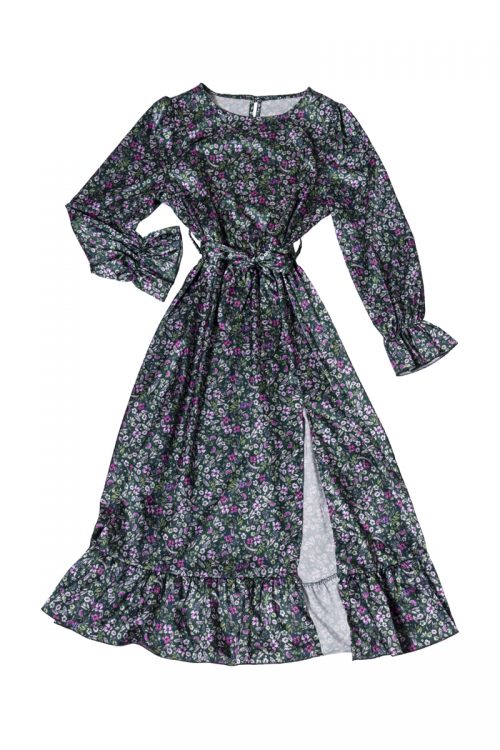 Flower Green Long Dress
